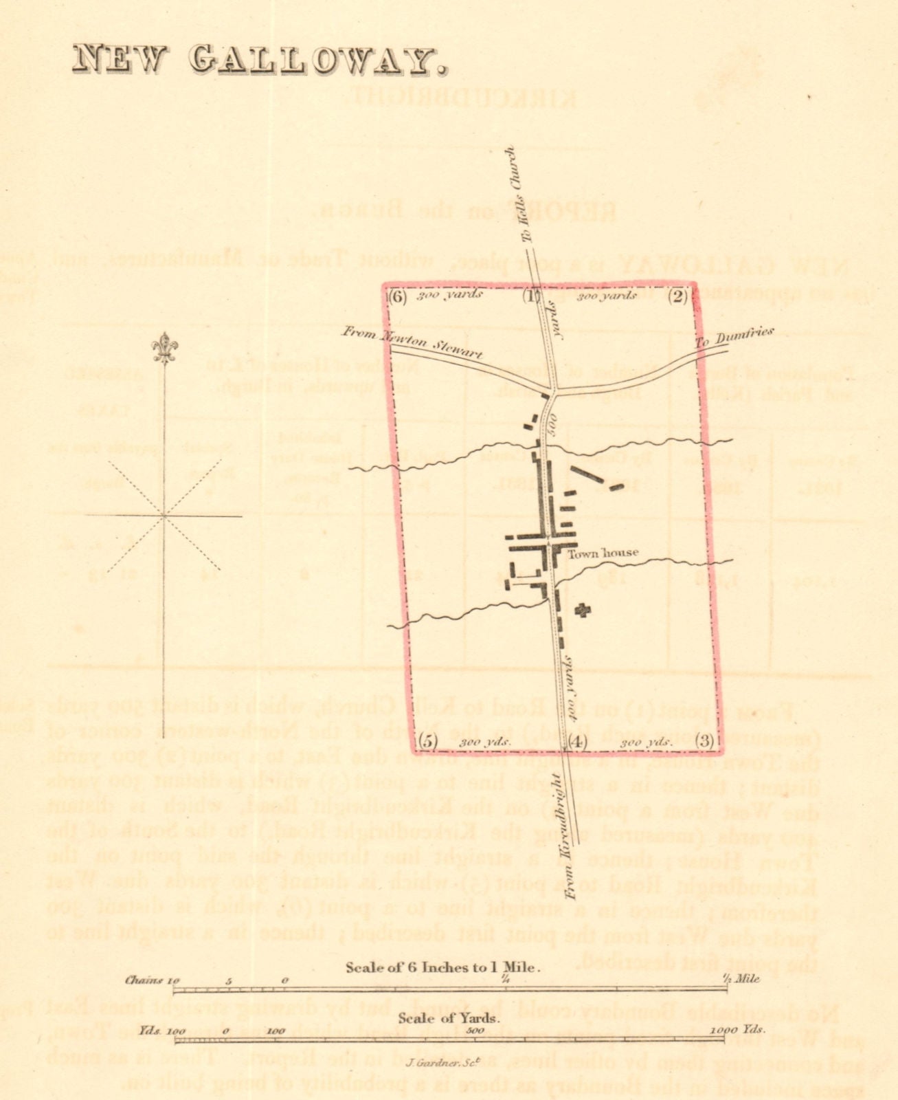 NEW GALLOWAY borough/town plan for the REFORM ACT. Scotland 1832 old map